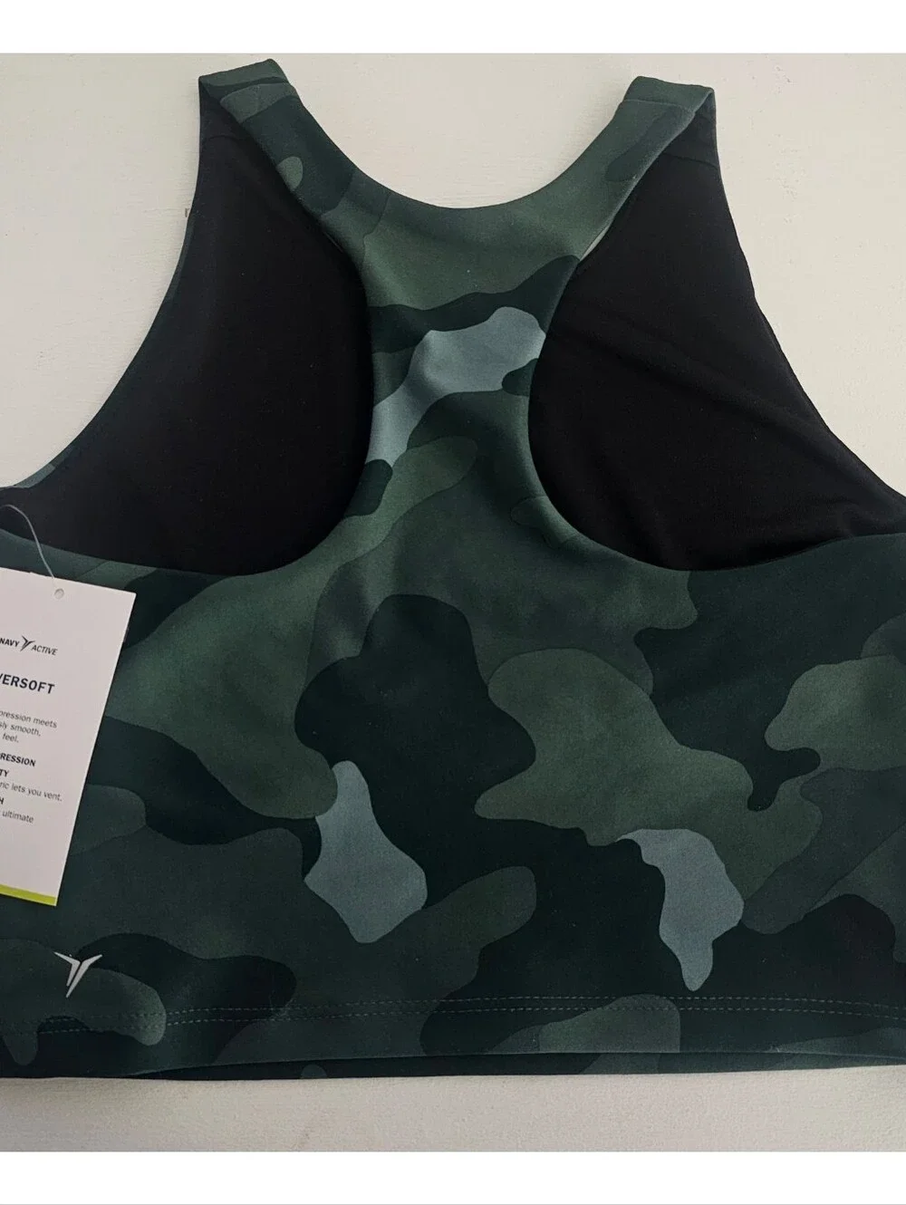 NWT Girl's Old Navy Active Dark Green Camo Sports Bra Tank